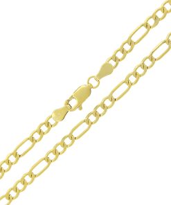 925 Sterling Silver 9mm Puff Mariner Hollow Yellow Gold Plated Chain –  Giorgio Bergamo